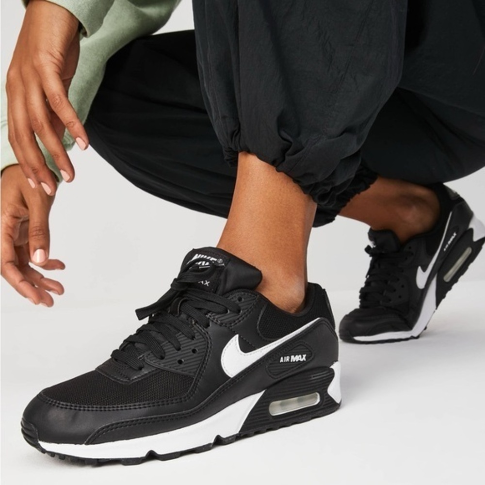 Nike Black and White Athletic Air Max 90 Shoes